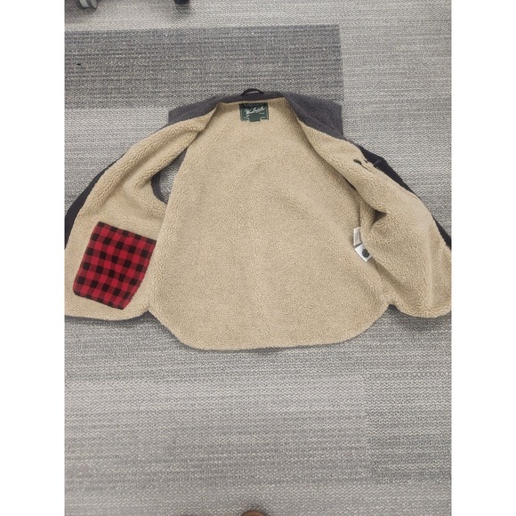 Woolrich Mens‎ Sherpa Lined Vest Dark Gray Full Zip Pockets Size L Barn Core Vtg - Picture 7 of 10